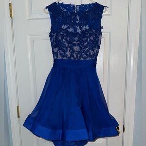 FREE SHIPPING Royal Blue Lace & Tulle Homecoming Dance/Party Dress- Size 10